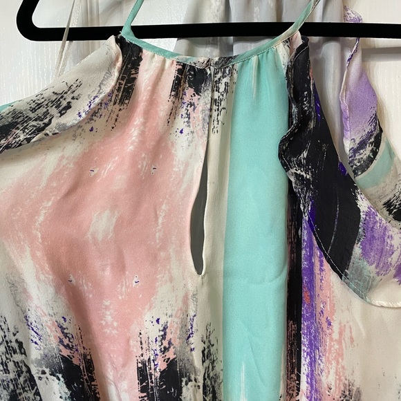 NWT Parker sleeveless dress beautiful design size L, chiffon type material - Picture 5 of 6